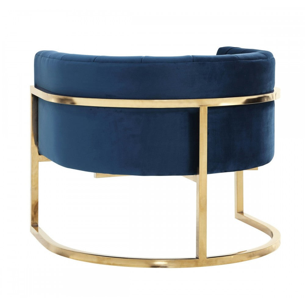 TOV Furniture Magnolia Navy Chair with Gold Base