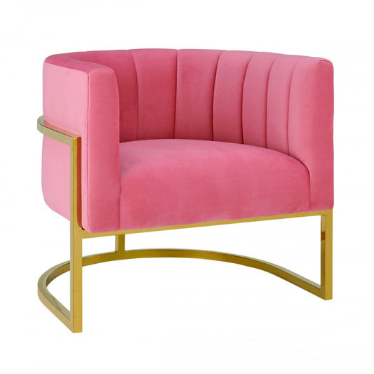 TOV Furniture Magnolia Rose Pink Velvet Chair