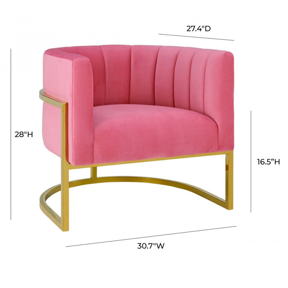 TOV Furniture Magnolia Rose Pink Velvet Chair