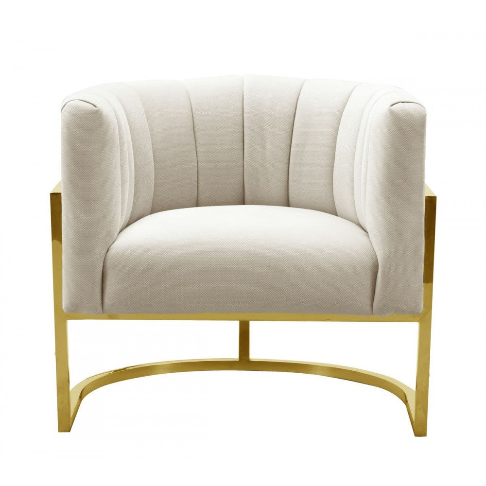 TOV Furniture Magnolia Spotted Cream Chair with Gold