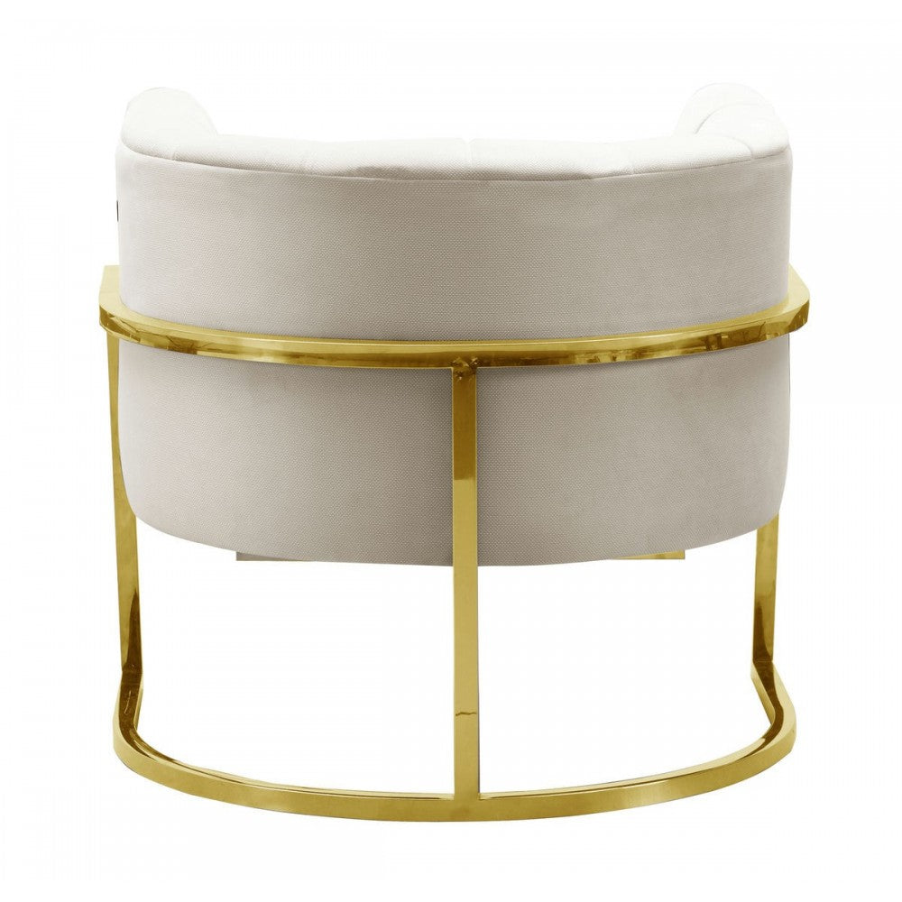 TOV Furniture Magnolia Spotted Cream Chair with Gold