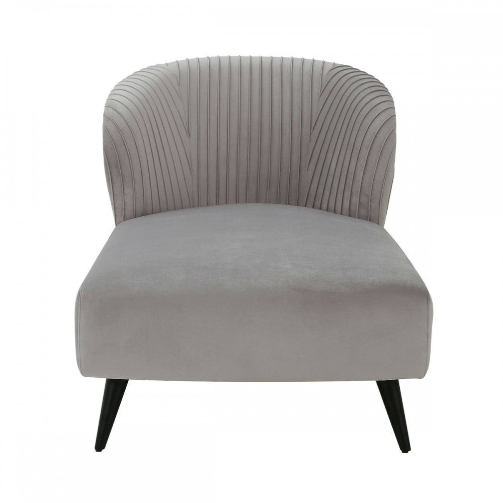 TOV Furniture Maliah Pleated Gray Velvet Settee