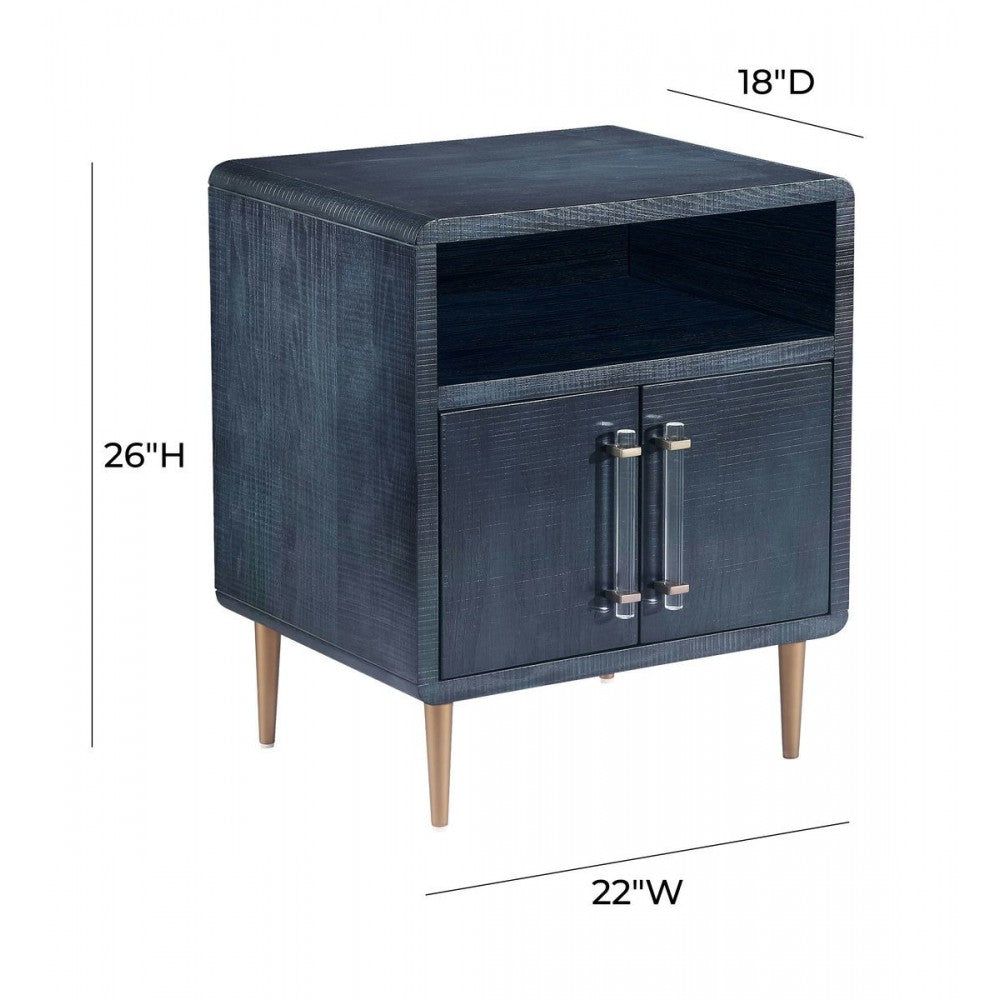 TOV Furniture Marco Lacquer Indigo Side Table