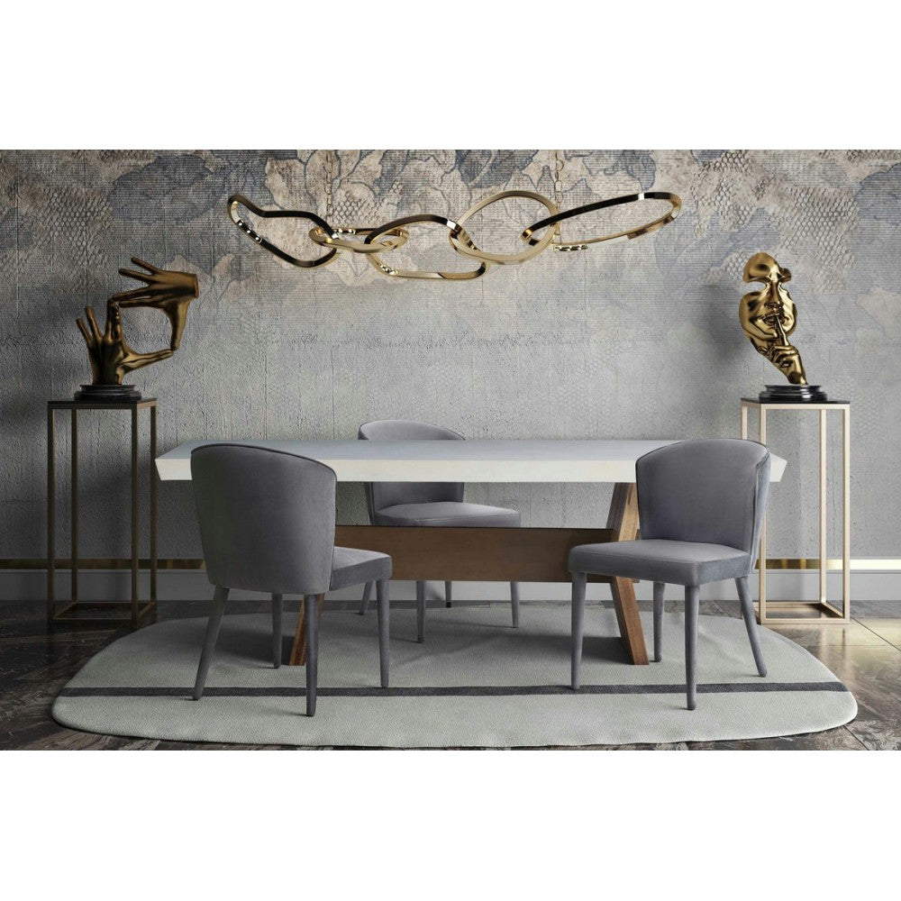 TOV Furniture Metropolitan Gray Velvet Chair