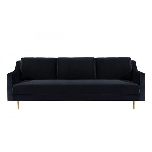 TOV Furniture Milan Black Velvet Sofa