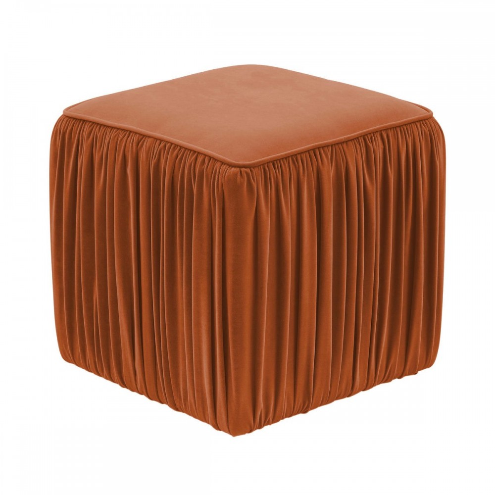 TOV Furniture Morgan Cognac Pleated Ottoman