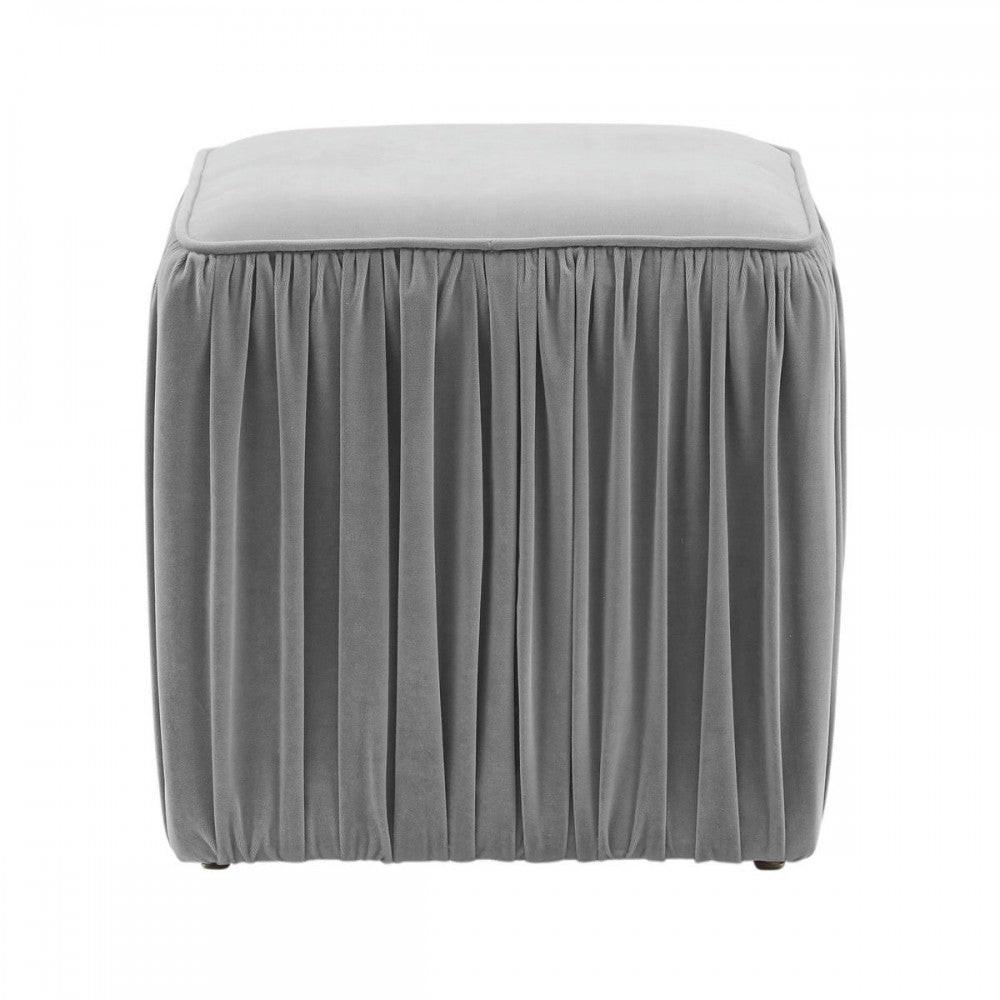 TOV Furniture Morgan Slate Pleated Ottoman