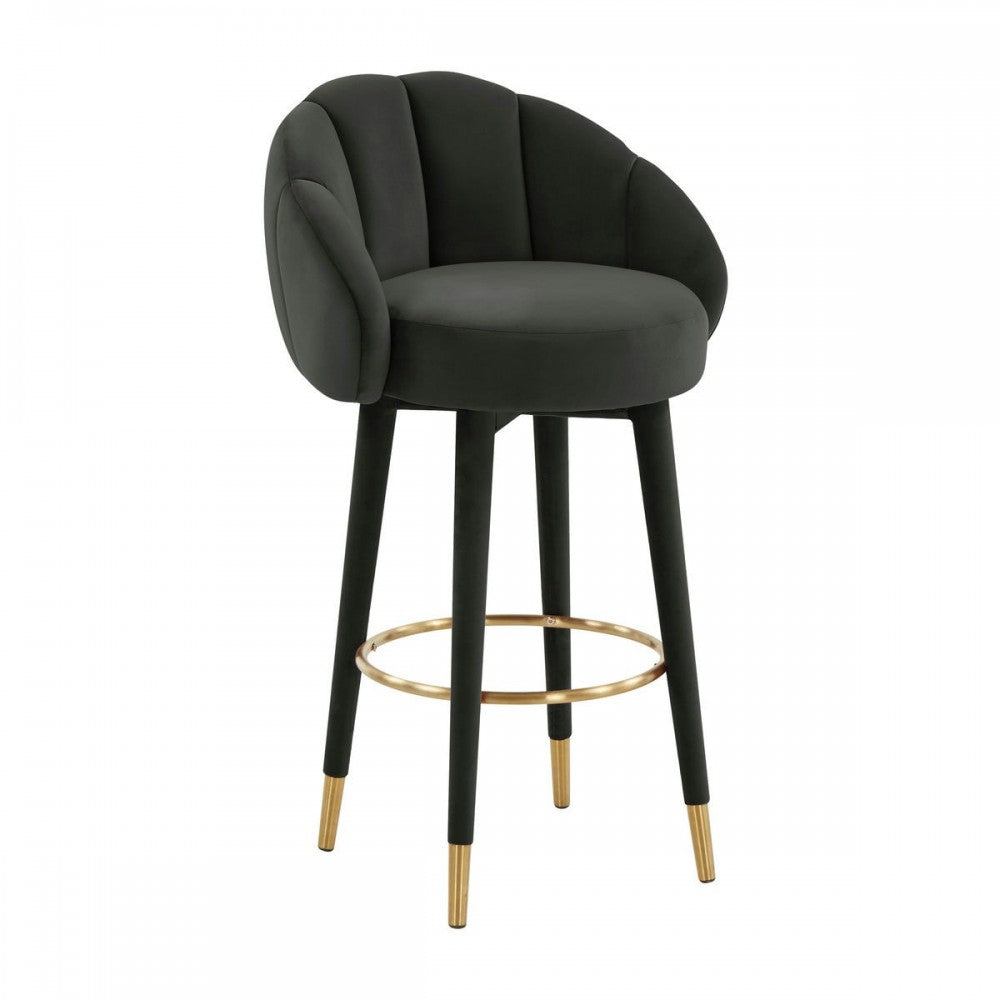 TOV Furniture Myla Black Swivel Bar Stool