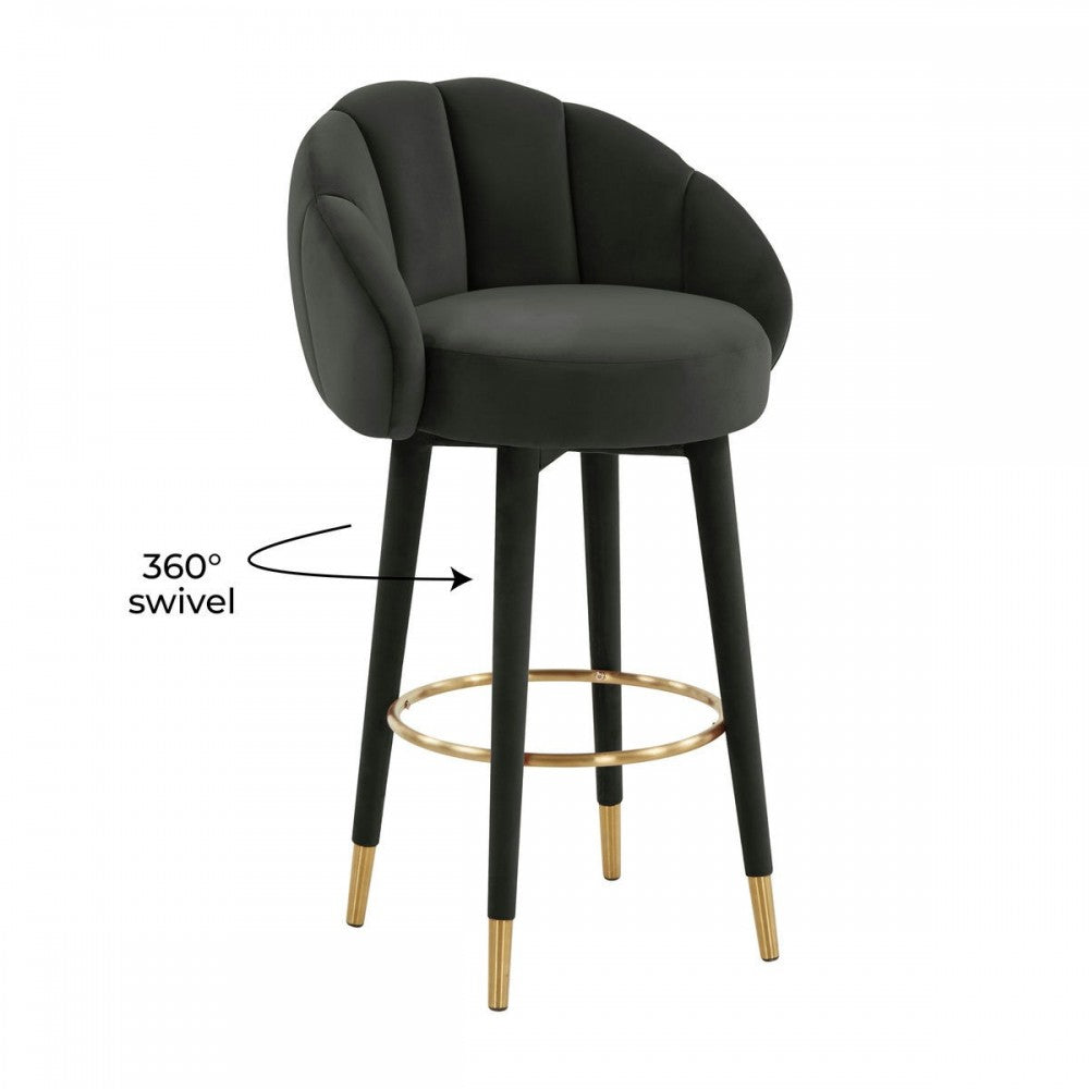 TOV Furniture Myla Black Swivel Bar Stool