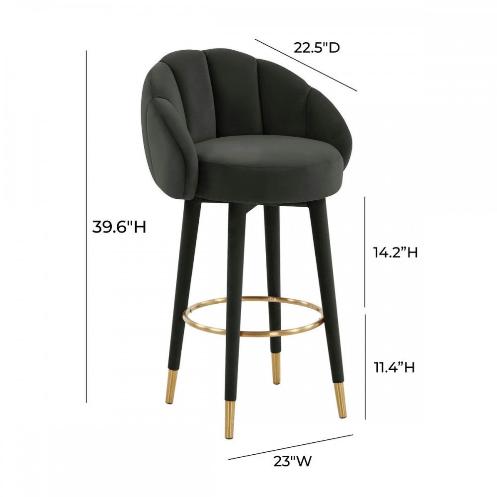 TOV Furniture Myla Black Swivel Bar Stool