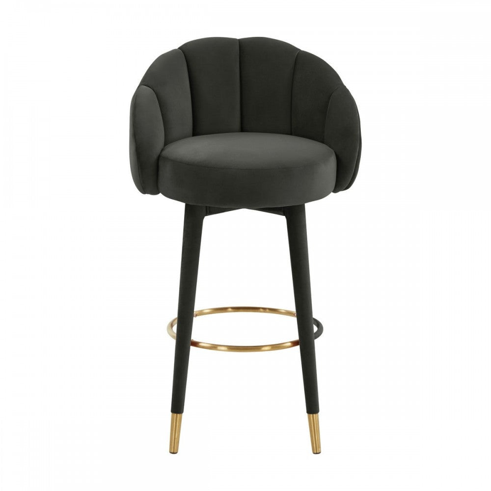 TOV Furniture Myla Black Swivel Bar Stool