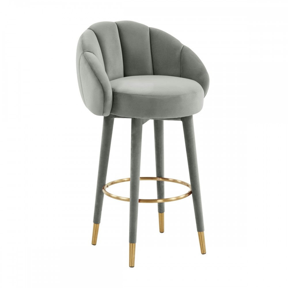 TOV Furniture Myla Light Gray Swivel Bar Stool