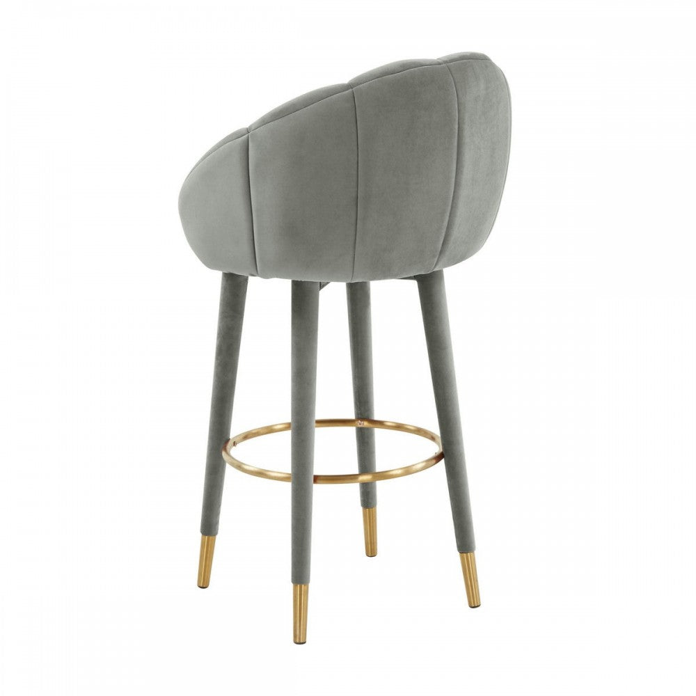 TOV Furniture Myla Light Gray Swivel Bar Stool