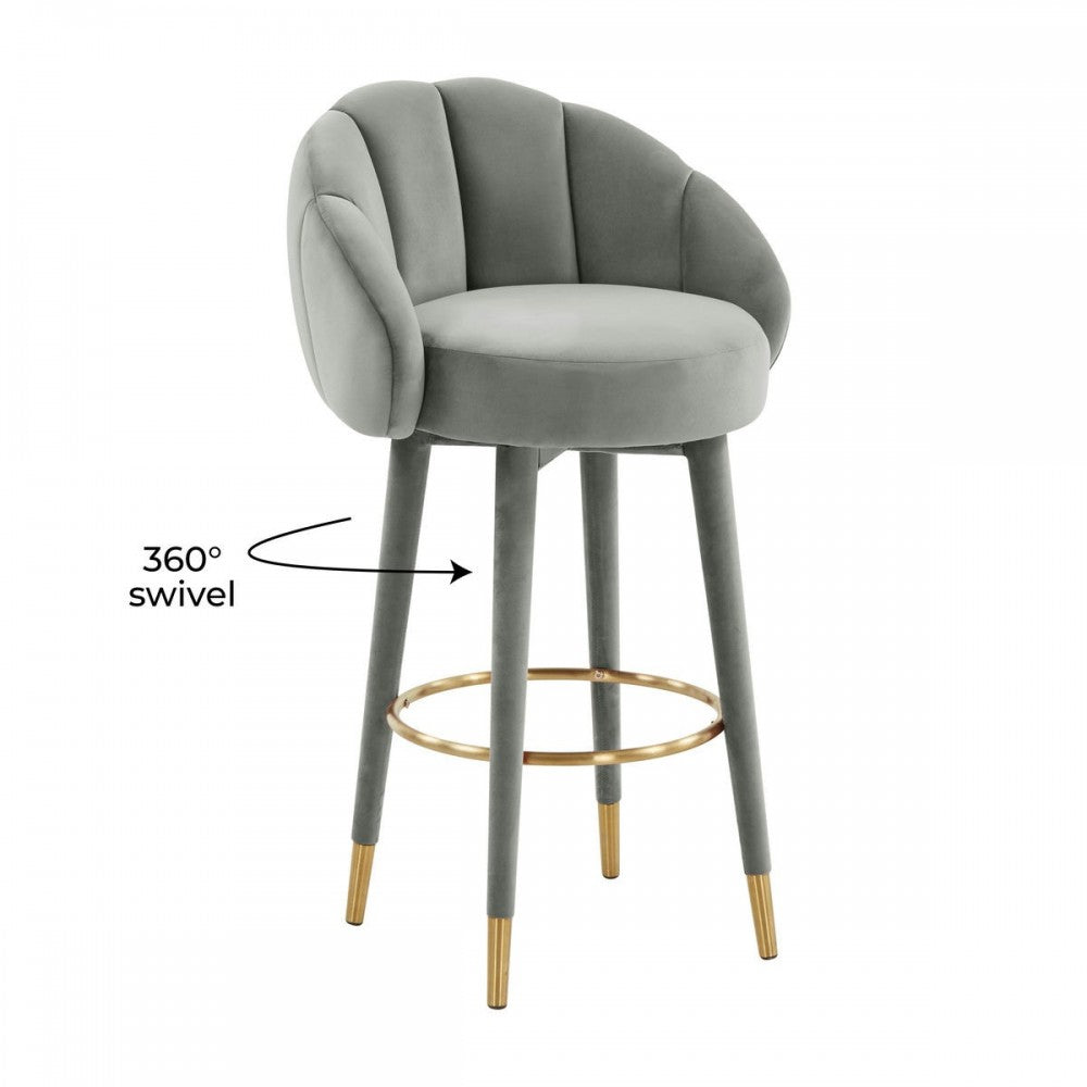 TOV Furniture Myla Light Gray Swivel Bar Stool