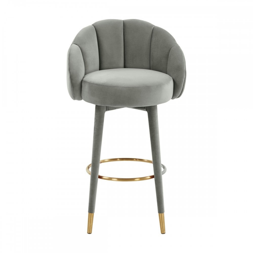 TOV Furniture Myla Light Gray Swivel Bar Stool