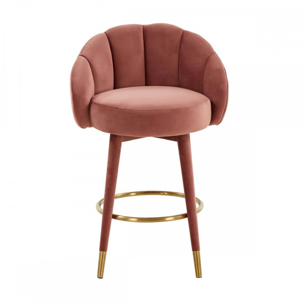 TOV Furniture Myla Salmon Swivel Counter Stool