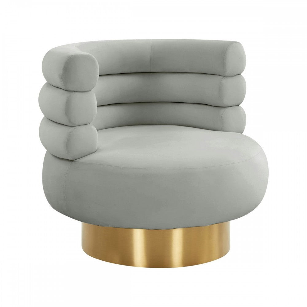 TOV Furniture Naomi Gray Velvet Swivel Chair