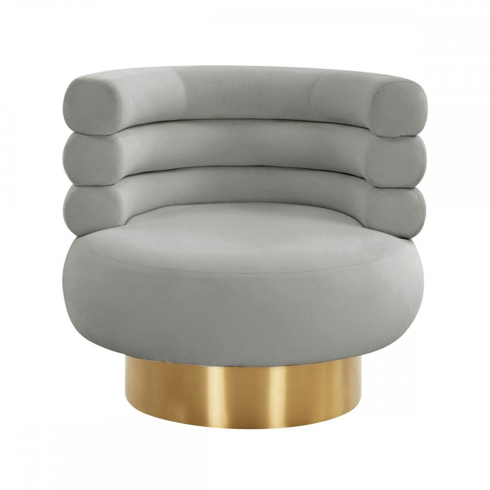 TOV Furniture Naomi Gray Velvet Swivel Chair