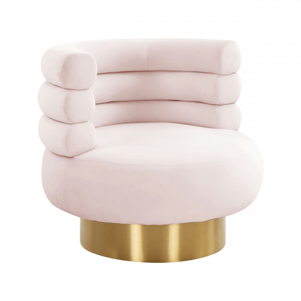 TOV Furniture Naomi Blush Velvet Swivel Chair