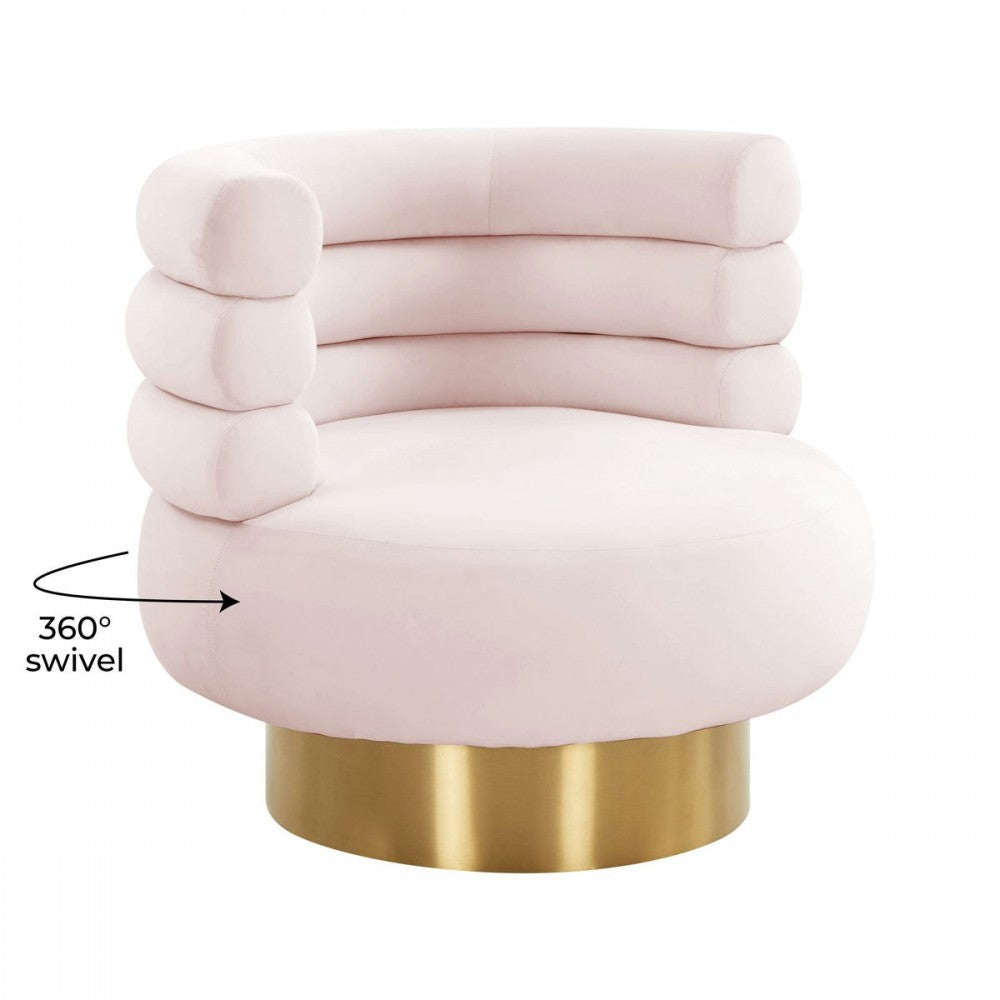 TOV Furniture Naomi Blush Velvet Swivel Chair