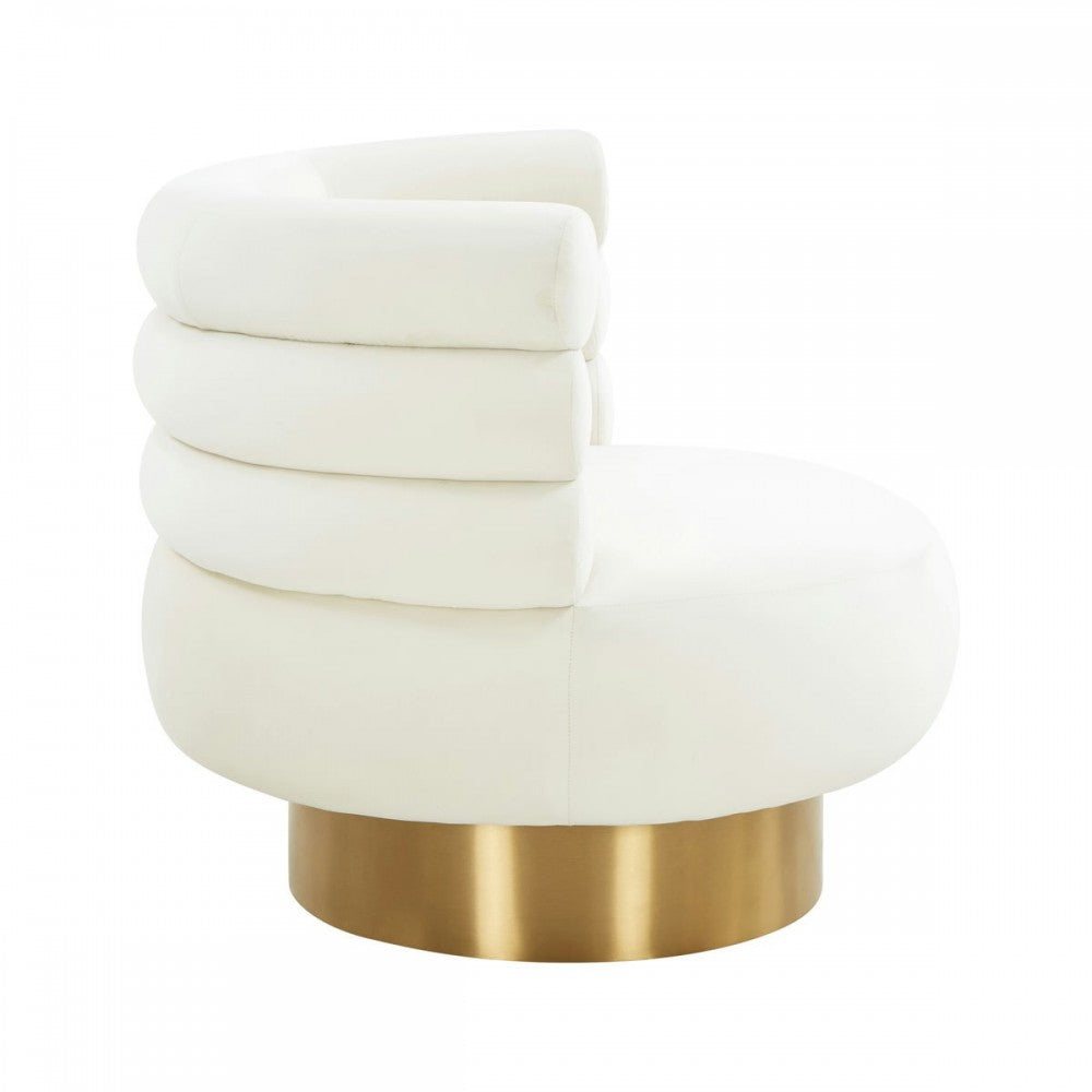 TOV Furniture Naomi Cream Velvet Swivel Chair