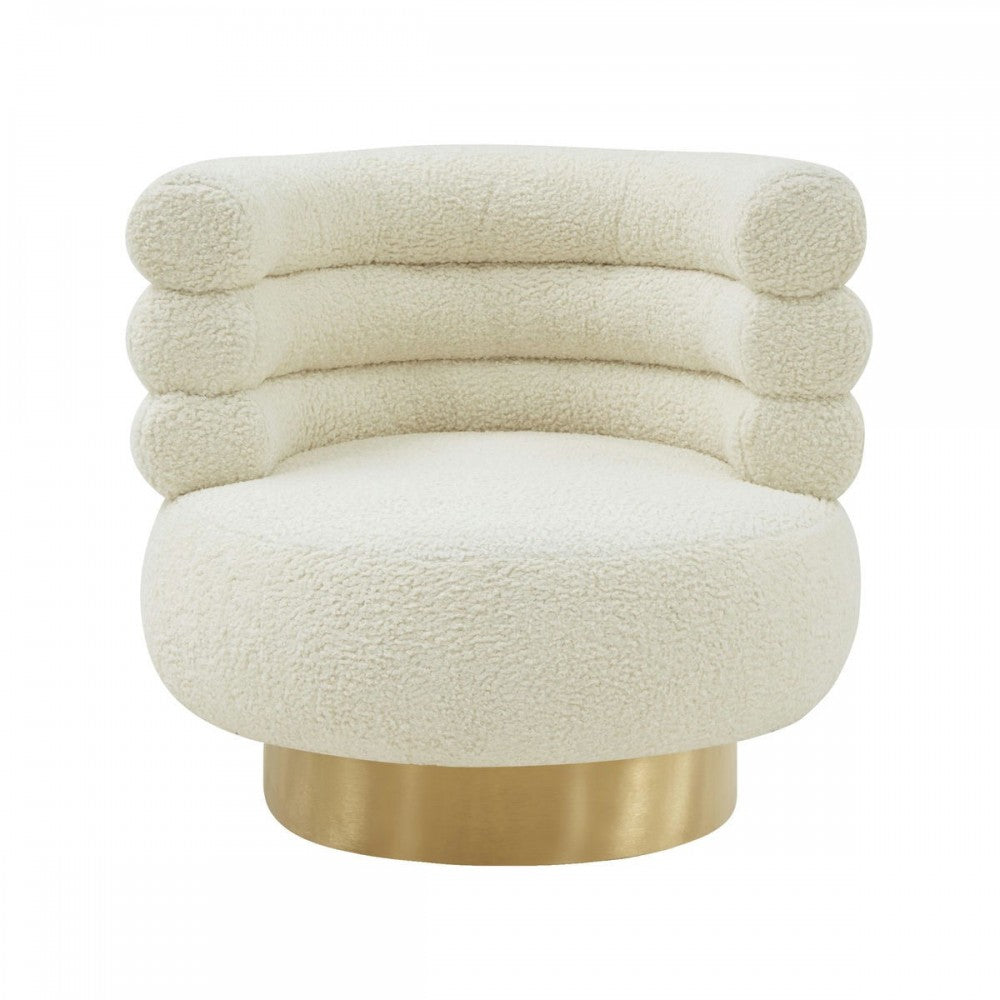 TOV Furniture Naomi Faux Shearling Swivel Chair