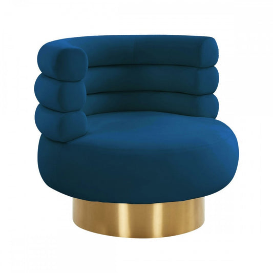 TOV Furniture Naomi Navy Velvet Swivel Chair