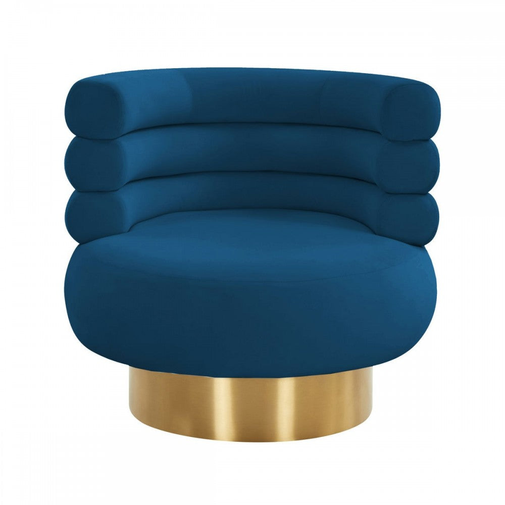 TOV Furniture Naomi Navy Velvet Swivel Chair