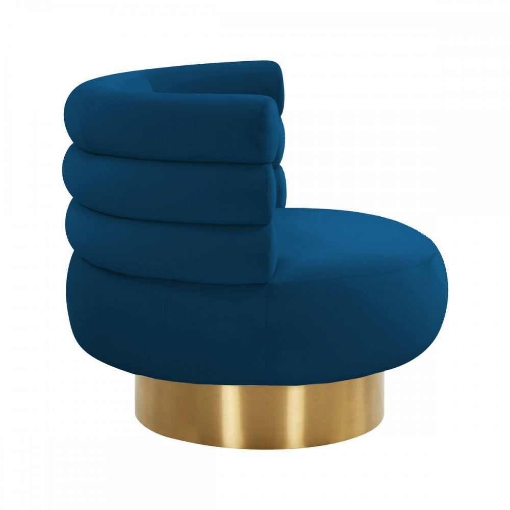 TOV Furniture Naomi Navy Velvet Swivel Chair