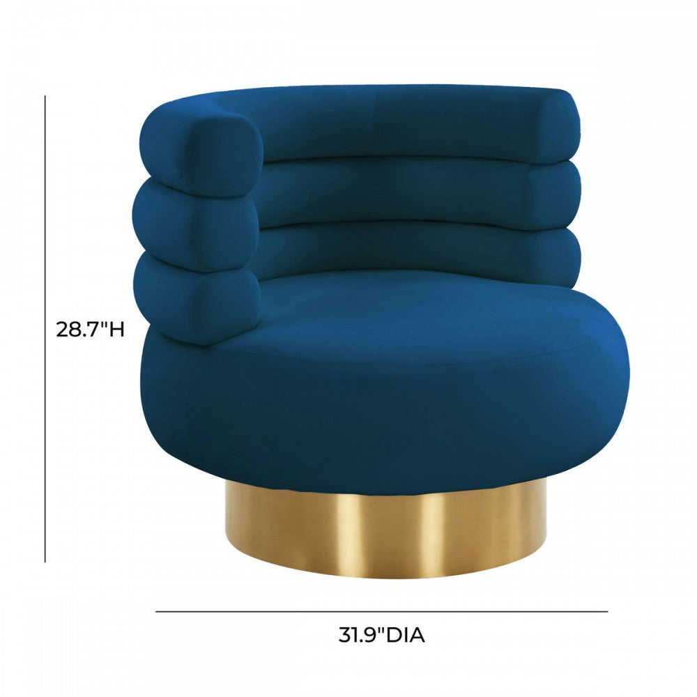 TOV Furniture Naomi Navy Velvet Swivel Chair