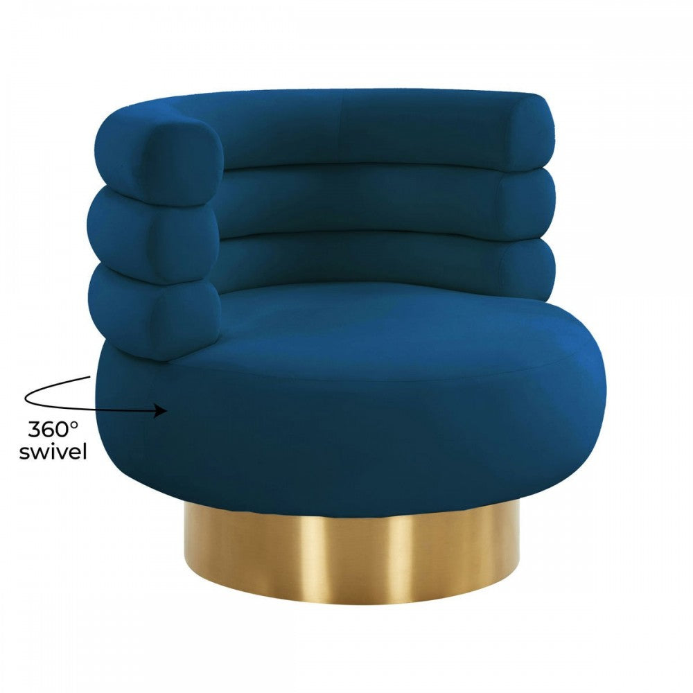 TOV Furniture Naomi Navy Velvet Swivel Chair