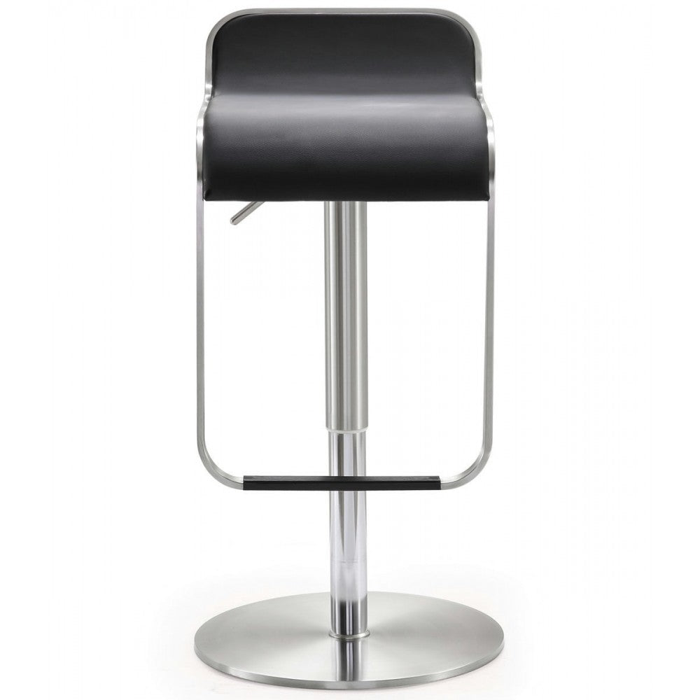 TOV Furniture Napoli Black Stainless Steel Adjustable Barstool