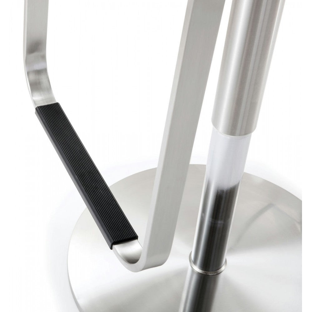 TOV Furniture Napoli White Stainless Steel Adjustable Barstool