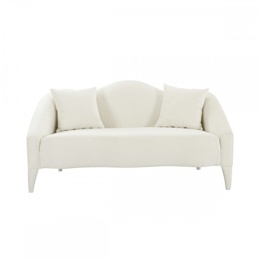 TOV Furniture Naya Cream Velvet Loveseat
