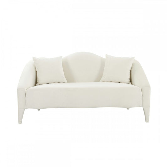 TOV Furniture Naya Cream Velvet Loveseat