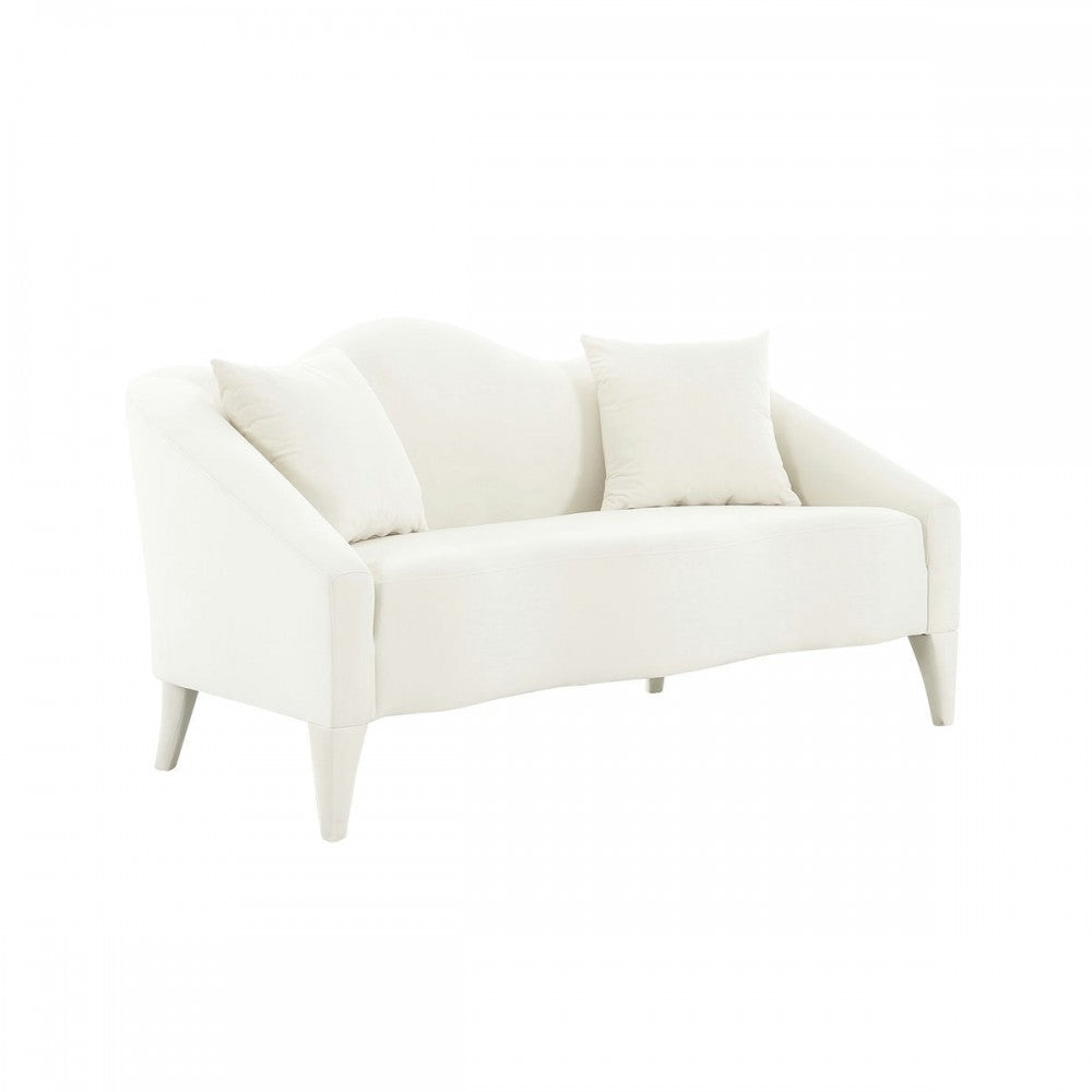 TOV Furniture Naya Cream Velvet Loveseat
