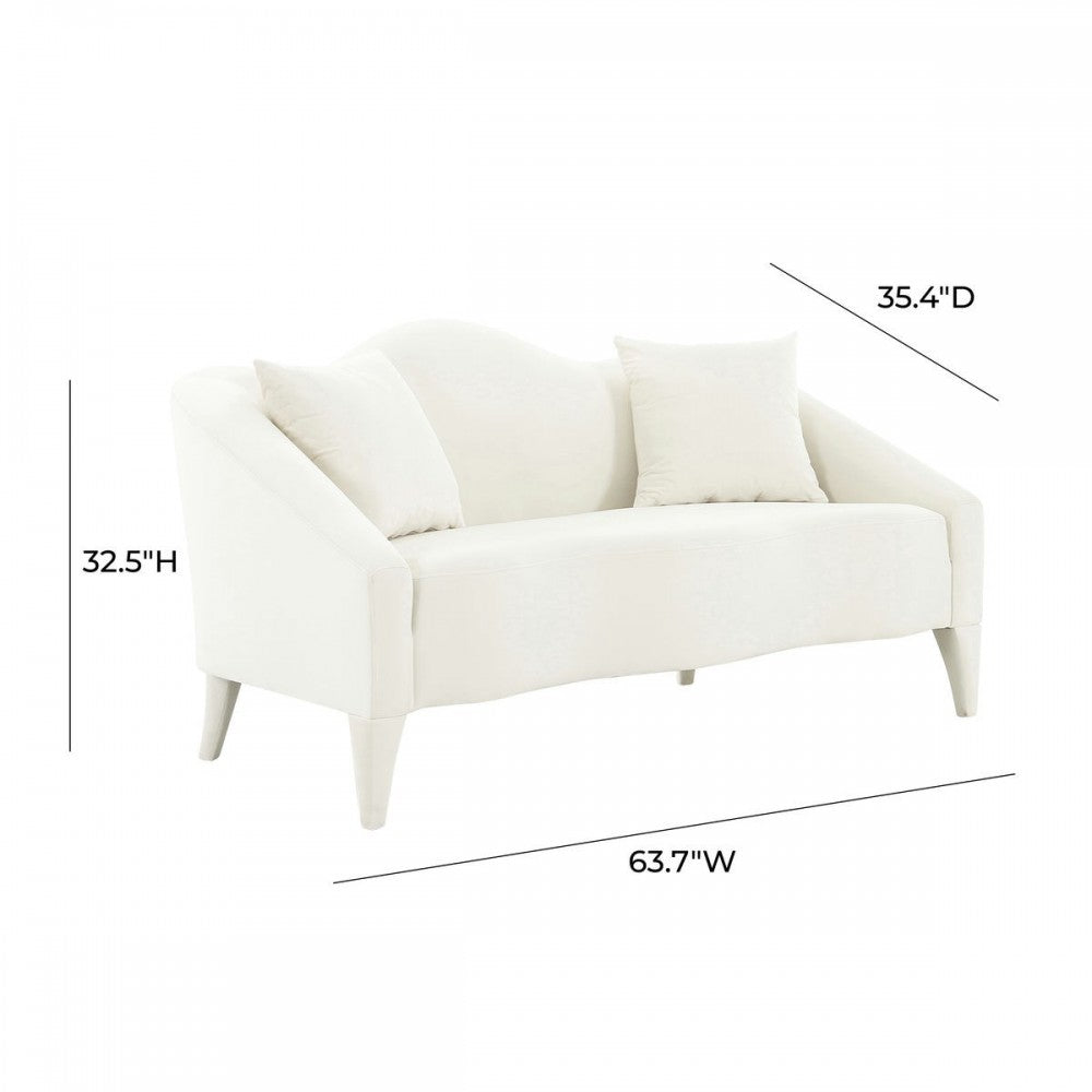 TOV Furniture Naya Cream Velvet Loveseat