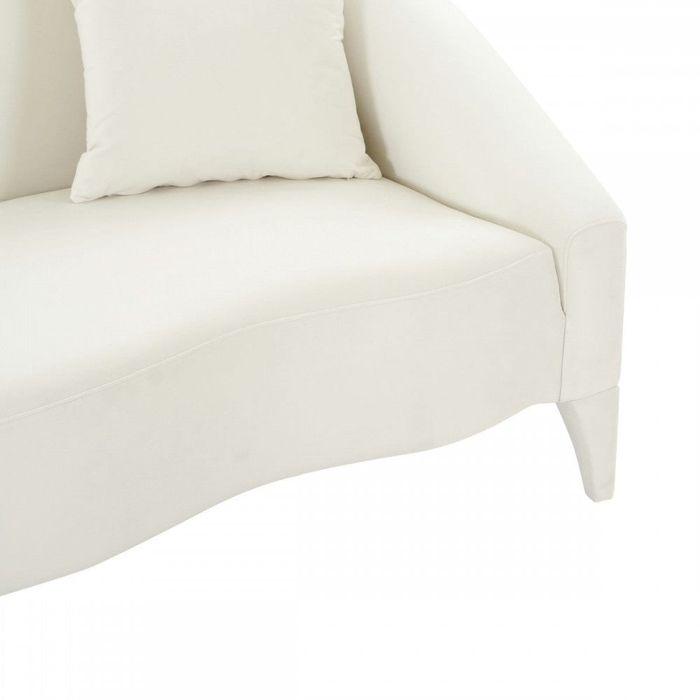 TOV Furniture Naya Cream Velvet Loveseat