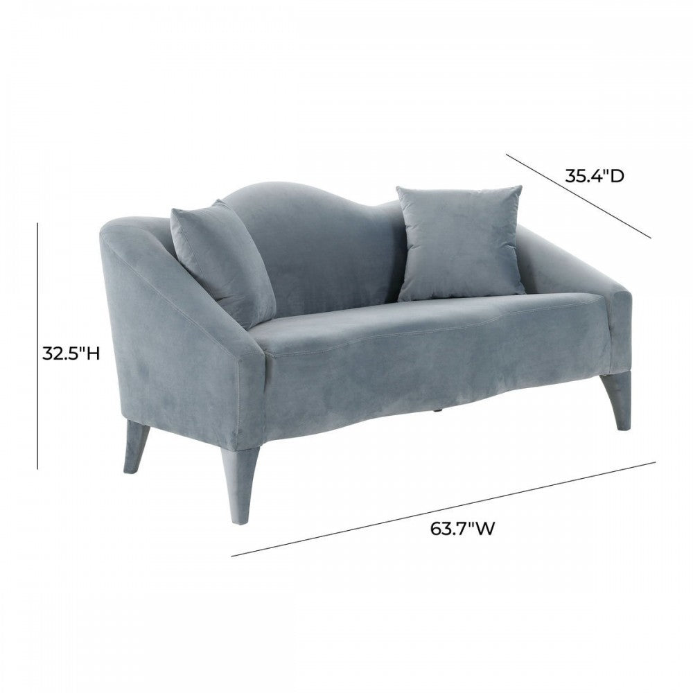 TOV Furniture Naya Sea Blue Velvet Loveseat