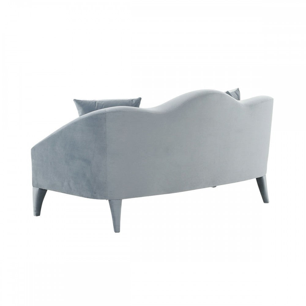 TOV Furniture Naya Sea Blue Velvet Loveseat