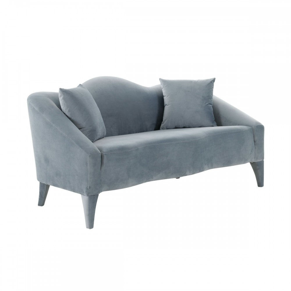 TOV Furniture Naya Sea Blue Velvet Loveseat