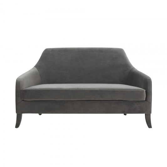 TOV Furniture Neveah Gray Velvet Loveseat