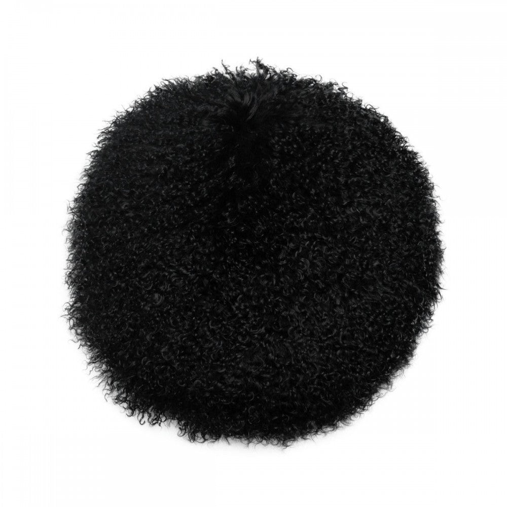 TOV Furniture New Zealand Black Sheepskin 16" Round Pillow