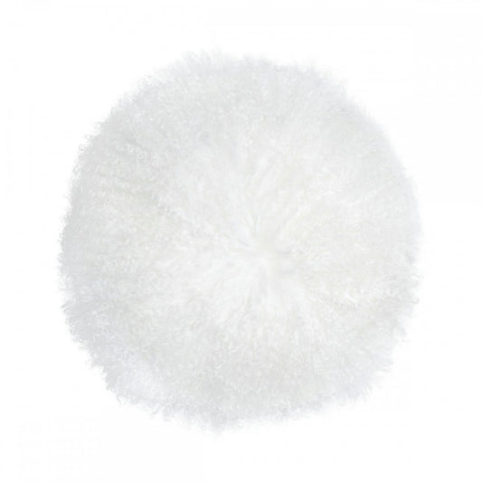 TOV Furniture New Zealand White Sheepskin 16" Round Pillow