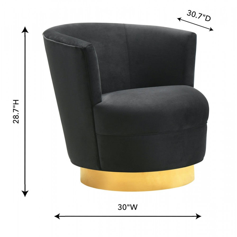 TOV Furniture Noah Black Swivel Chair