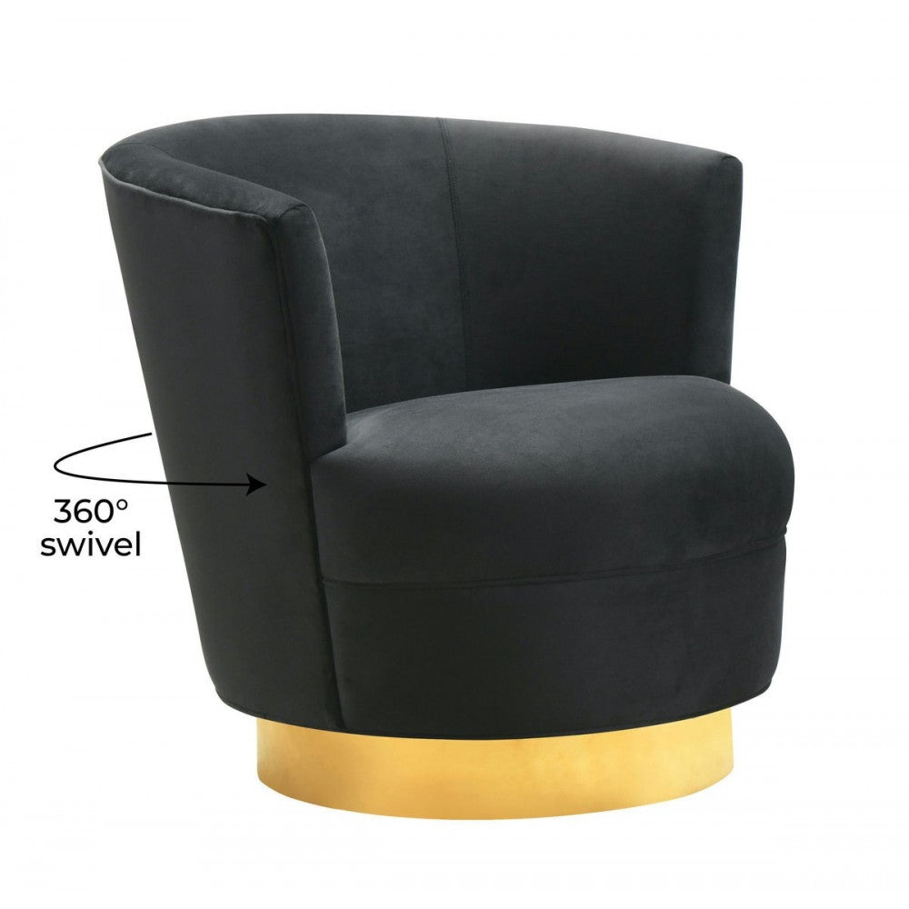 TOV Furniture Noah Black Swivel Chair