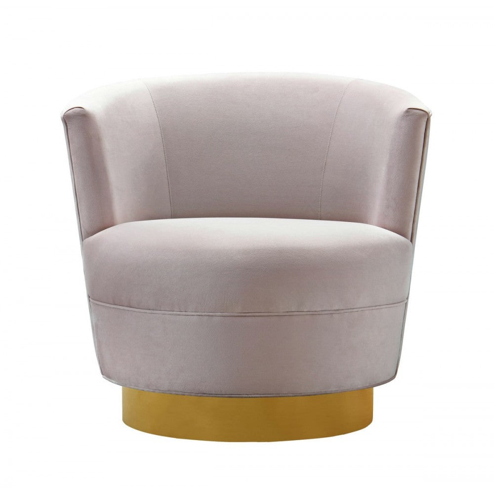 TOV Furniture Noah Blush Velvet Swivel Chair