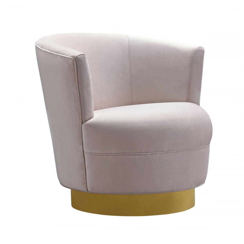 TOV Furniture Noah Blush Velvet Swivel Chair