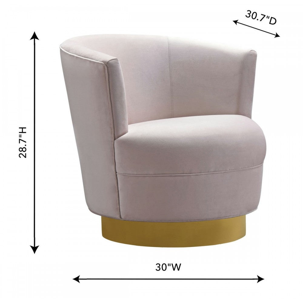 TOV Furniture Noah Blush Velvet Swivel Chair