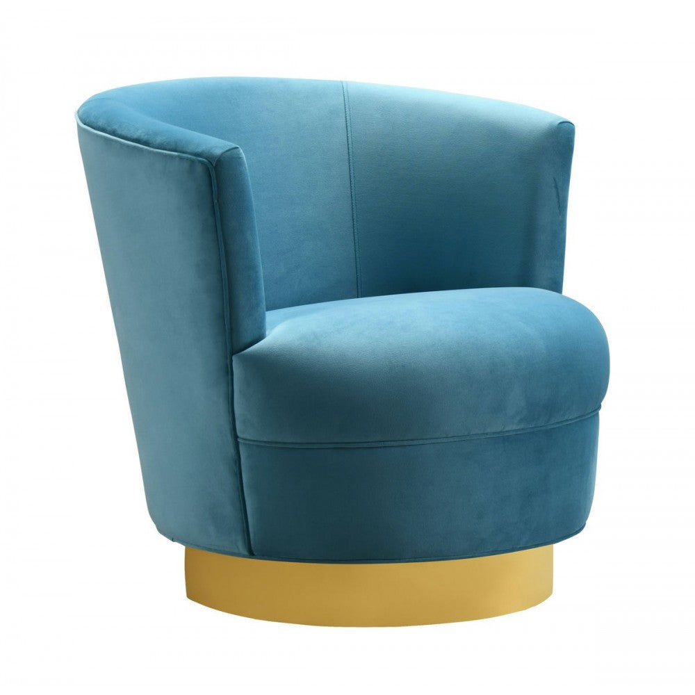 TOV Furniture Noah Lake Blue Swivel Chair